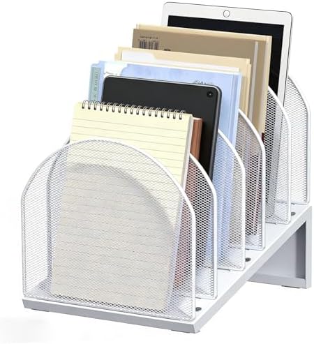 gianotter Desktop File Organizer with 5 Compartments