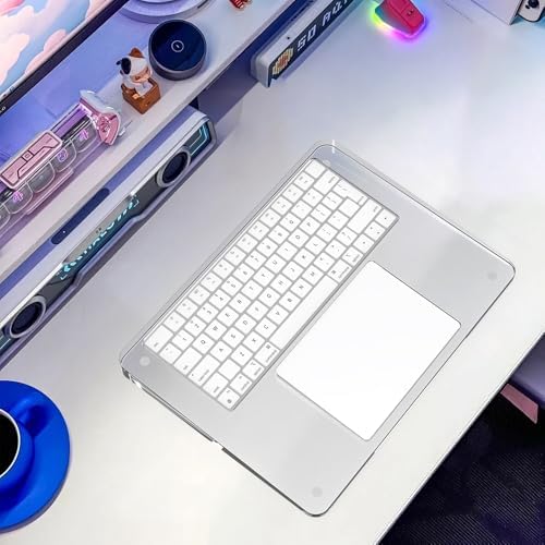 Transparent Stand and Trackpad Tray for Apple Magic Keyboard/Magic Trackpad, Ergonomic Keyboard Wrist Rest Holder Compatible with Magic Keyboard Without Numeric Keypad (Devices Not Included)