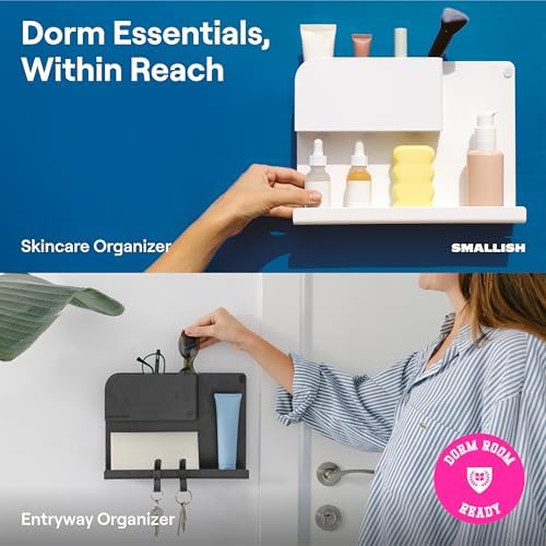 WallShelfie Bedside Wall Organizer & Dorm Decor for Dorm Room - Black