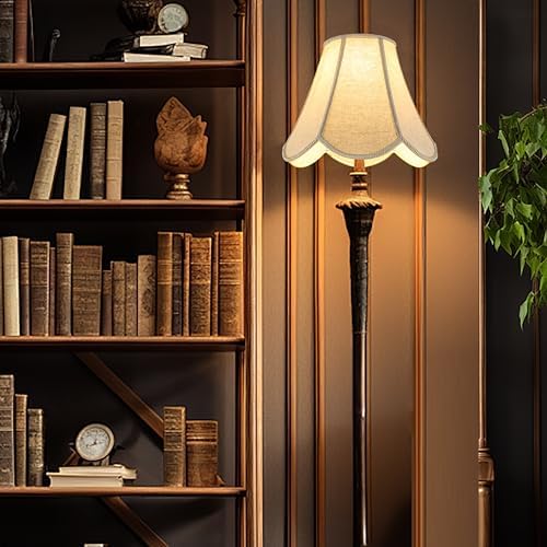 GO&SO Lamp Shades 1Pc,6" x 13" x 10.6",Scalloped Lamp Shade,Beige Petals
