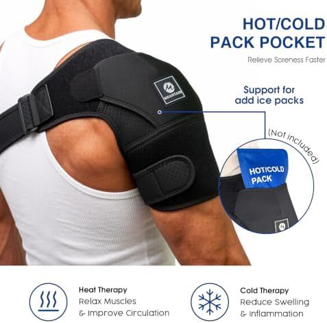 Shoulder Brace for Men & Women, Adjustable Shoulder Support (M)