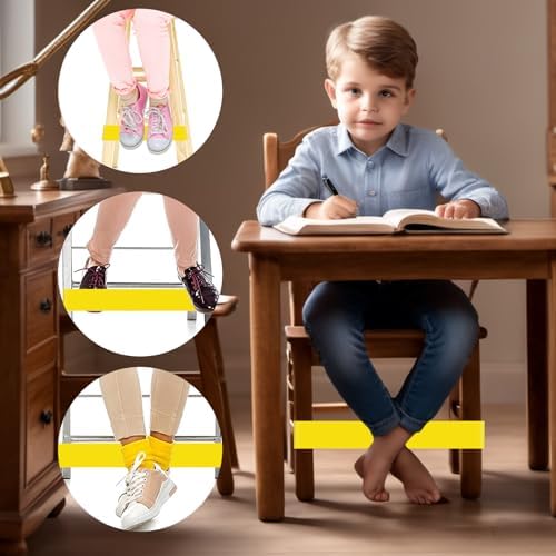 PLULON 15 Pack Chair Bands for Kids with Fidgety Feet Fidget Bands for Classroom Chairs for Students Chairs Desks with Sensory ADHD ADD Autism - Yellow