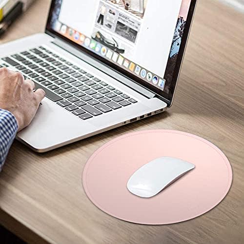 Dapesuom Round Mouse Pad, 8.7 x 8.7 Inch Premium-Textured Washable Non-Slip Rubber Base Cute Small Mouse Mat with Stitched Edge for Men Women Wireless Computer Laptop Gaming Desk Accessories, Pink