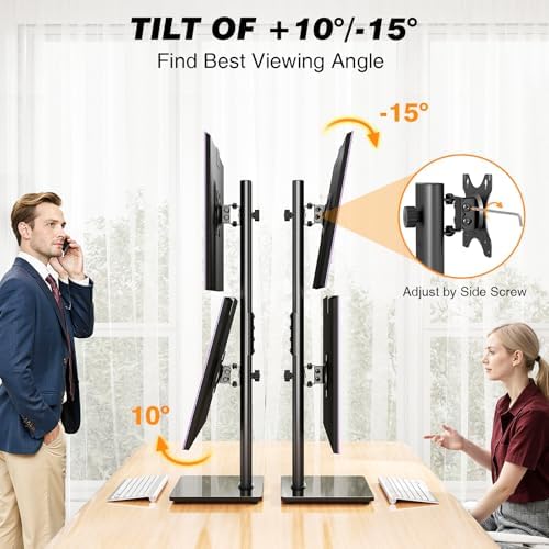Dual Monitor Stand VESA Mount for 13-38 Inch Screens up to 44lbs
