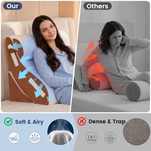 WSOFRALC 5PCS Orthopedic Wedge Pillow Set for After Surgery