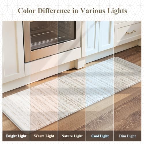KIMODE Kitchen Mats Cushioned Anti Fatigue,Farmhouse Kitchen Rugs Sets of 2