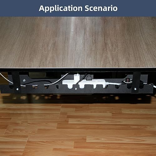 2 Pack Cable Management Under Desk Tray,Adjustable Length(15.7”-31.4”)