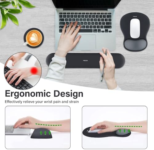 MOSISO Wrist Rest Support for Mouse Pad&Keyboard Set, Slate Gray