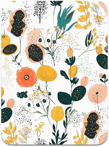 Small Mouse Pad, Mini Mouse Pad 6 x 8 Inch, Thick Rubber Waterproof Mouse Mat, Cute Mousepad for Women Men Wireless Mouse Laptops Home Office, Flower Seamless Pattern