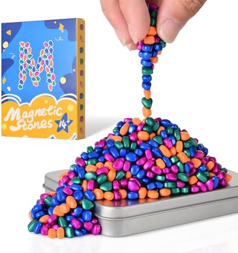 LCVUUK Magnetic Putty Stones,Multicolor More Than 600 Weak Magnetic Smooth Ferrite Pebbles, Magnet Rock Desk Toys and Time-Killer for Adults