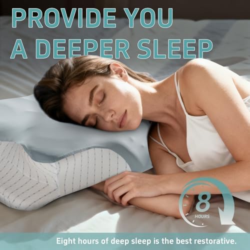 Cervical Pillow, Butterfly Shape Ice Silk Foam (Gray)