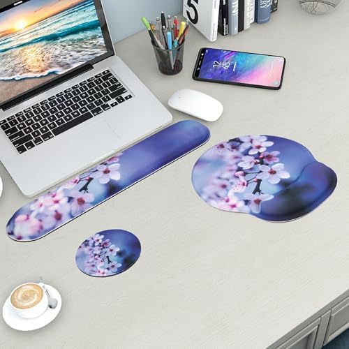 Mouse Pad and Keyboard Wrist Rest Support,Ergonomic Mouse Pad Set