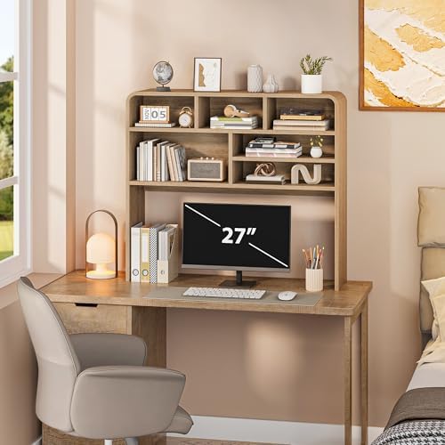 5-Tier Desk Shelf, 37.4''W Desktop Bookshelf for Computer Monitor