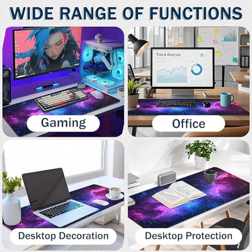 Mouse Pad Gaming - Desk Mat for Keyboard and Mouse - Large Mouse Pad for Desk, Mousepad (35.4" X 15.7") with Non-Slip Base, Desks Pad Mat Office and Home