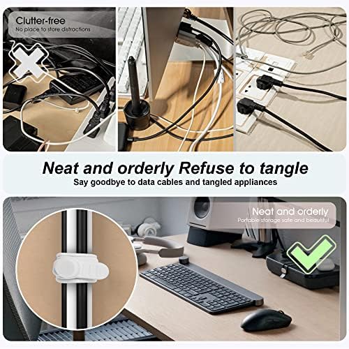20Pcs Silicone Cable Ties, Cord Organizer Cable Management-2Sizes