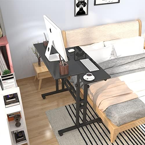 soges 31.5 inch Height Adjustable Mobile Tiltable Top Desk, Black