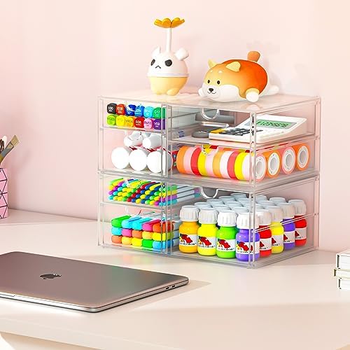caktraie Acrylic 7-Drawer Makeup & Storage Organizer for Bath,Desk