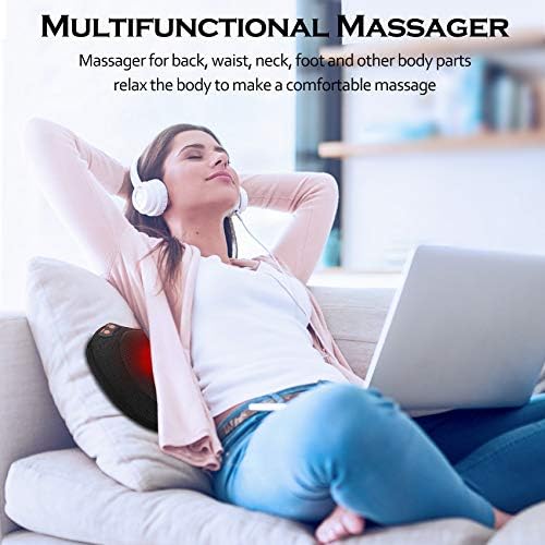 Papillon Back Massager with Heat,Shiatsu Pillow for Body Pain Relief Black