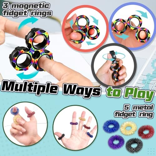 11 Pcs Metal Fidget Toys for Adults Teens Quiet Office Desk Cool Gadget