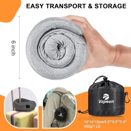 Travel Pillow - Hooded Neck Pillow Airplane Memory Foam Filling
