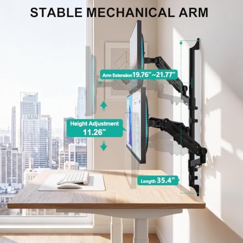 WALI Triple Monitor Wall Mount for 17-34 inch Screens, 22lbs per Arm, Black