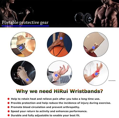 HiRui 2 Pack Wrist Compression Strap and Wrist Brace Sport Wrist Support for Fitness, Weightlifting, Tendonitis, Carpal Tunnel Arthritis, Pain Relief-Wear Anywhere-Adjustable (Gray)