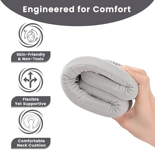 Neck Brace for Neck Pain and Support, Neck Support for Pain Breathable Cervicorrect Brace Adjustable Soft Silicone Foam, Cervical Collar for Sleeping, Relieving Spinal Pressure (Grey)