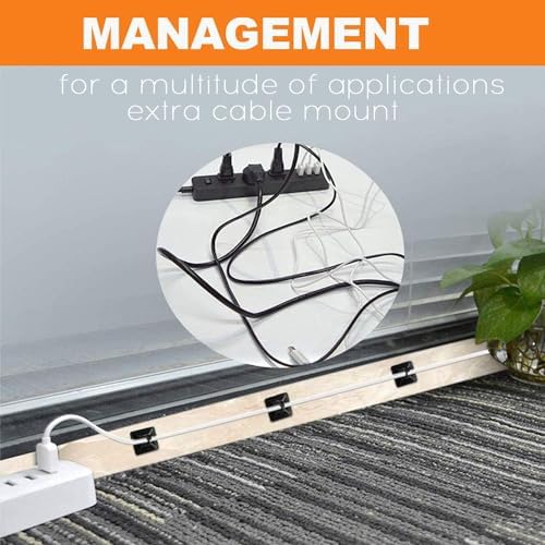 100 Pack 1.1 inch Zip Tie Adhesive Mounts Self Adhesive Cable Tie Base Holders with Multi-Purpose Tie wire clips with screw hole,Anchor stick on wire holder with 8 inch zip ties（White）