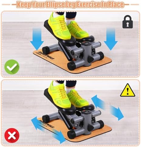 Under Desk Elliptical Mat - Non-Slip Exercise Equipment for Peloton Bike, Small Exercise Mat for Desk Workout Equipment, Premium Cork Surface