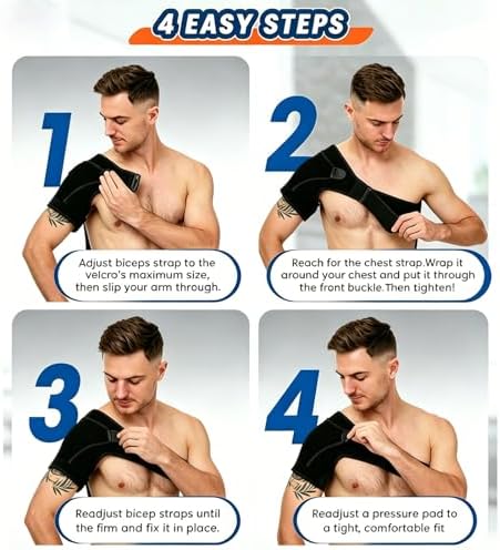 Shoulder Brace for Men and Women for Torn Rotator Cuff,Arm Sling Shoulder Immobilizer,Shoulders Compression Sleeve and Support For