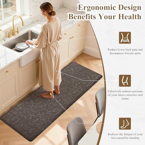HEBE Anti Fatigue Kitchen Mats for Floor 20"x60", Cushioned Standing Mat