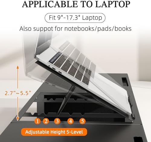 WESTREE Monitor Stand Riser with Adjustable Laptop Stand Riser, Steel Frame Dual Monitor Stand with Two Drawers for 2 Monitors, Desktop Oraganizer Stand for Computer,Laptop,Screen