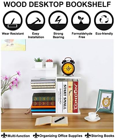 PAG-Mass Desktop Bookshelf Freestanding Wooden Countertop Bookcase Accessories Organizer Display Rack Dorm Desk Storage Shelf