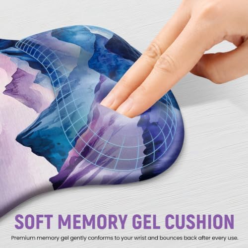 Ergonomic Mouse Pad with Wrist Rest, Gel Wrist Support, Peaks