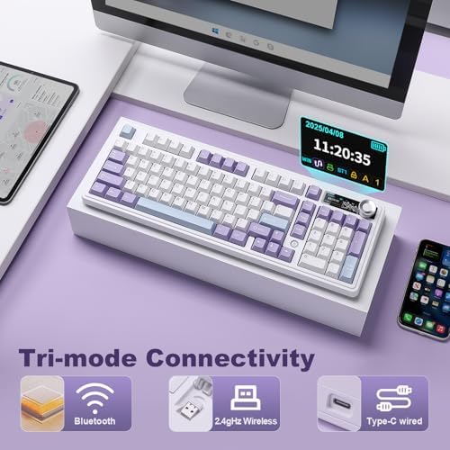 AJAZZ AK980 Wireless Mechanical Keyboard(Purple, Murad Switch)
