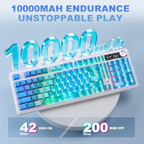 AJAZZ AK980 Pro Dual 8K Wireless Mechanical Keyboard(Blue,Lychee Switch)