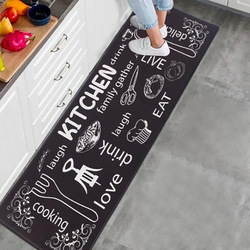 Mirok Washable Anti Fatigue Mat for Cushioned Floor Mat,Farmhouse Chef Kitchen Non-Skid Ergonomic Comfort Foam Rugs,Non Slip (17"x47")