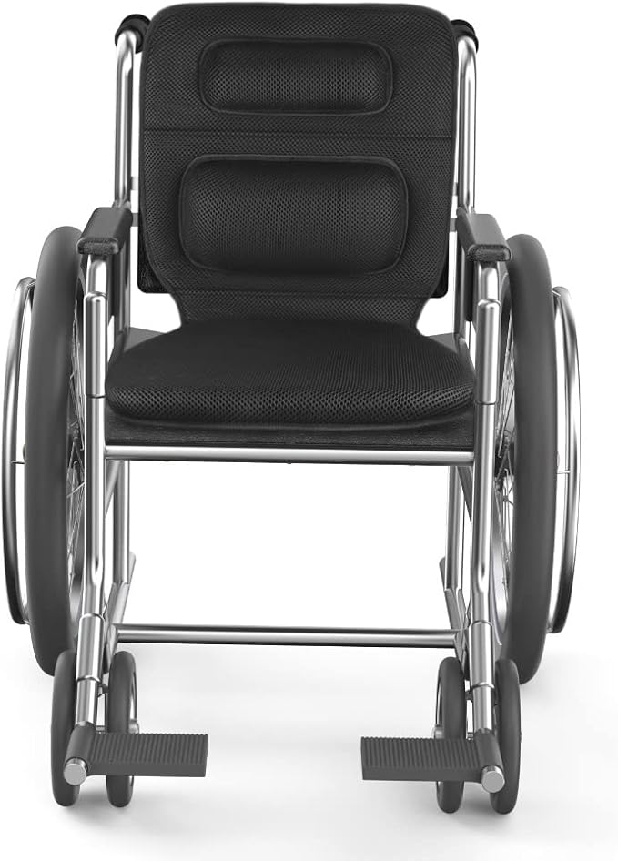 FOMI Gel Wheelchair and Low Back Chairs Seat and Back Cushion | Orthopedic Seat Pad, Firm Back Support and Lumbar Pillow for Wheelchairs, Car, Truck, Gaming | Pressure Sore, Coccyx Pain Relief