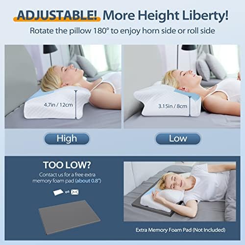 HOMCA Cervical Pillow, Ergonomic Memory Foam Neck Pillow for Pain Relief