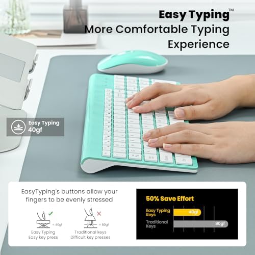 cimetech Wireless Keyboard and Mouse Combo - Blue White