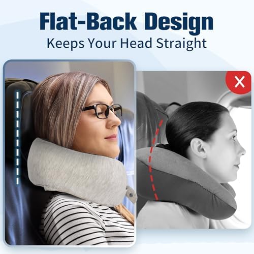 Cirorld Neck Pillow for Traveling, Travel Pillows for Airplanes Light Grey