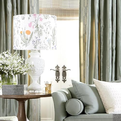 GO&SO Lamp Shades 1Pc,13" D x 10" H,Drum Lamp Shade,Multicolored Floral