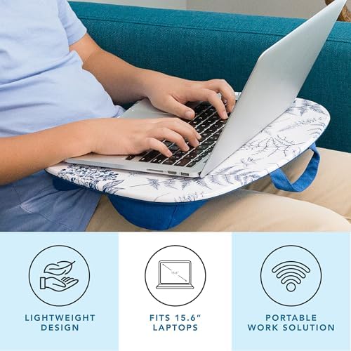 LAPGEAR MyStyle Lap Desk – Blue Garden, Fits 15.6” Laptops