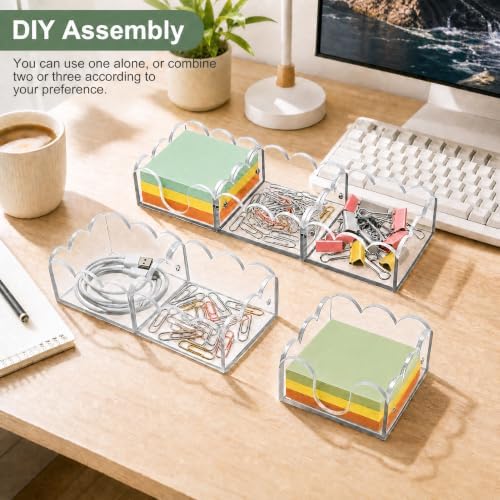 Magnetic Sticky Note Holder, 3-in-1 Clear Acrylic Desk Organizer