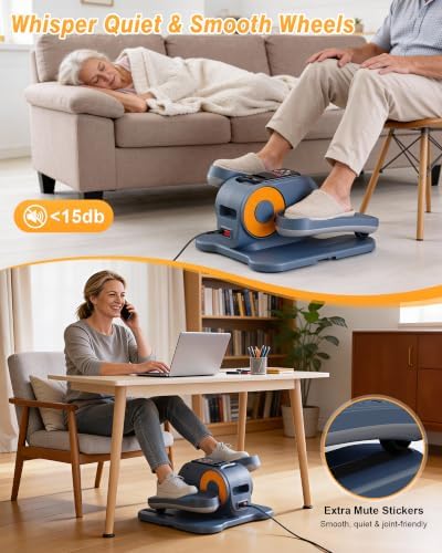 Upgraded Under Desk Elliptical Electric Leg Exerciser for Seniors 12 Speeds