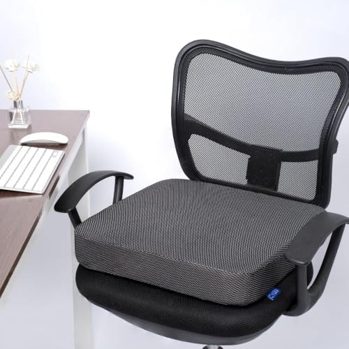 Ifoam Memory Foam Layer Wheelchair Cushion+Extra Waterproof Cover 22×22×4