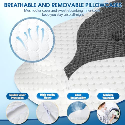 CHxxy Memory Foam Pillows, Cervical Pillow for Neck & Shoulder Pain Relief
