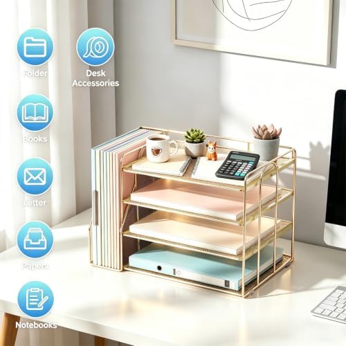 gianotter 4-Tier Paper Organizer With Magazine Holder