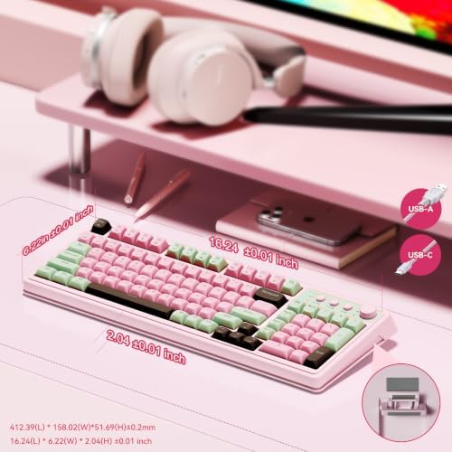 AULA Keyboard, Wireless Gaming Keyboard Creamy Bluetooth Computer Keyboards