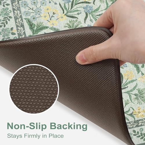 Collive Waterproof Anti Fatigue Mats for Kitchen Floor, Boho Kitchen Rugs